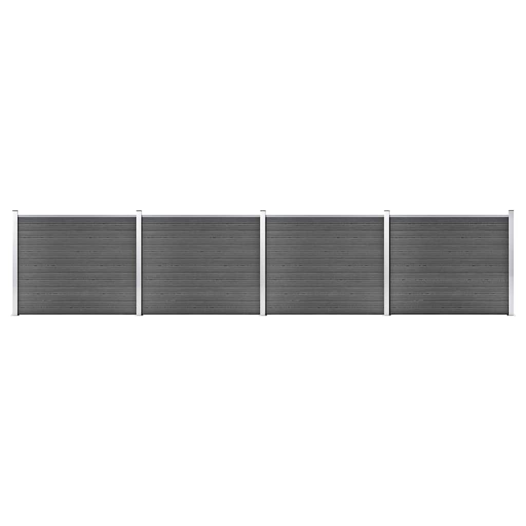 Schuttingpanelenset 699x146 cm HKC zwart