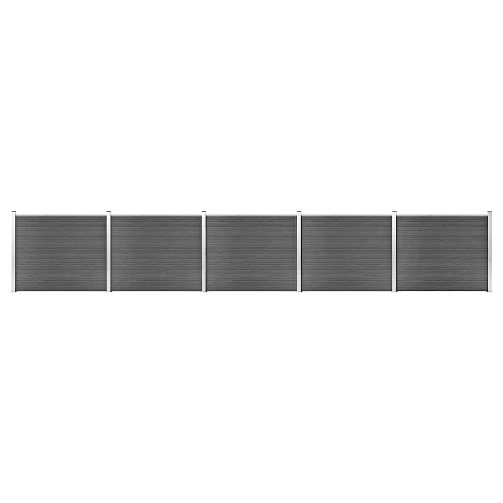 Schuttingpanelenset 872x146 cm HKC zwart