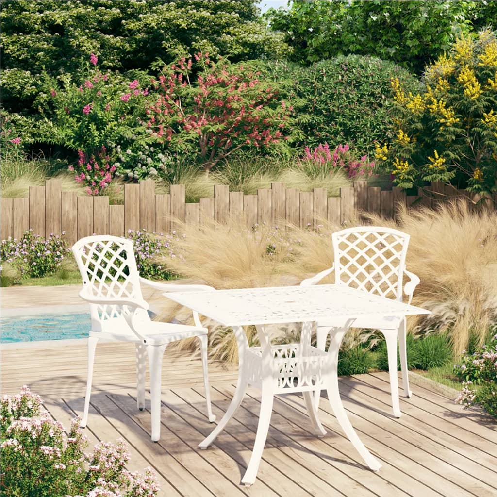 3-delige Bistroset gietaluminium wit – afbeelding 1
