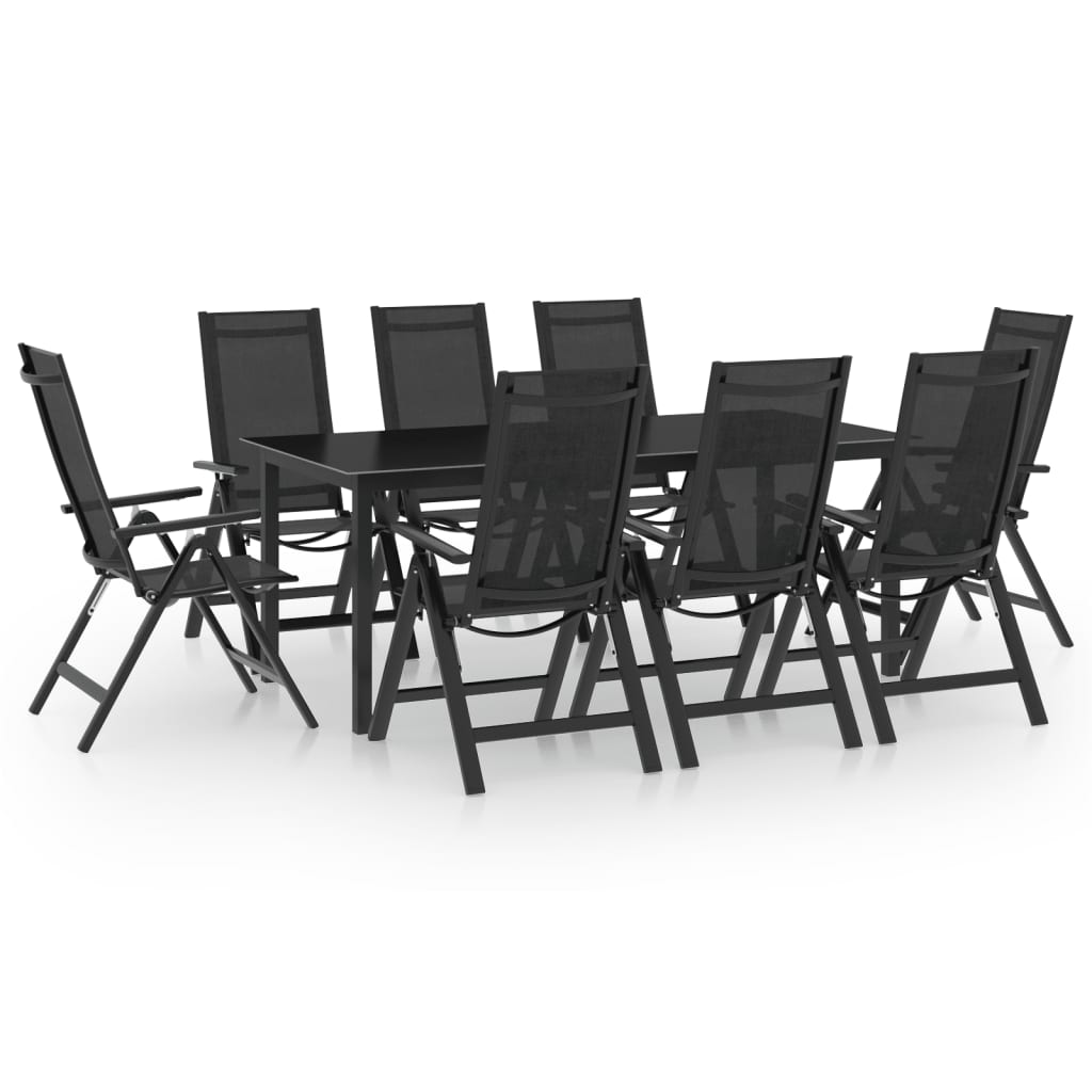 9-delige Tuinset aluminium antracietkleurig – afbeelding 1
