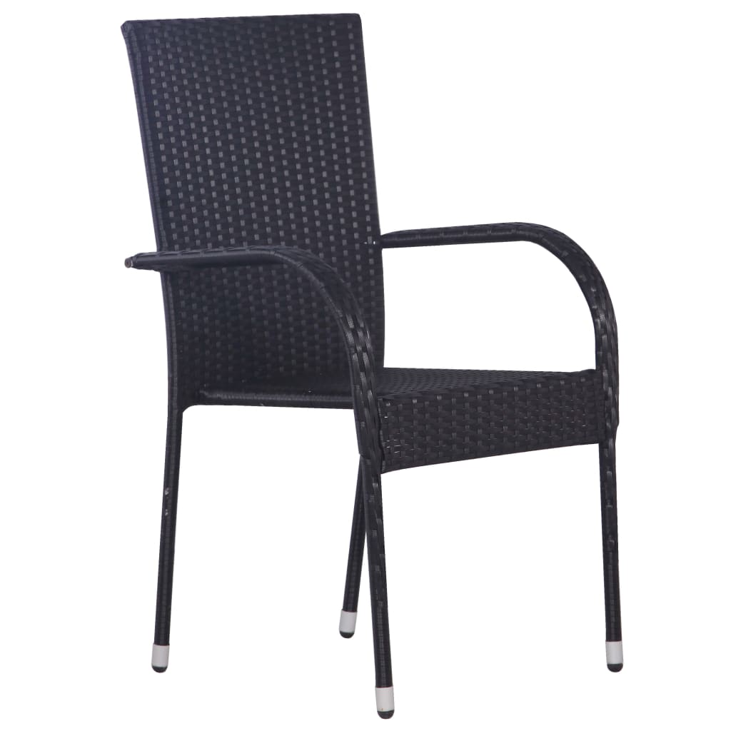 3-delige Tuinset poly rattan zwart – afbeelding 3