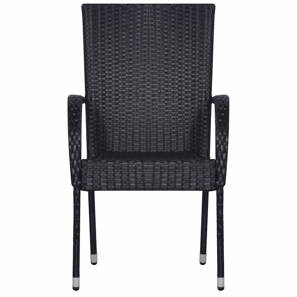 3-delige Tuinset poly rattan zwart – afbeelding 4