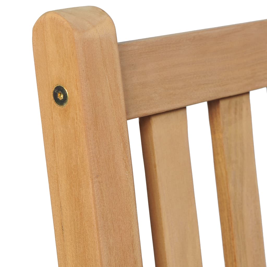 Tuinstoelen 4 st met rood geruite kussens massief teakhout – afbeelding 4