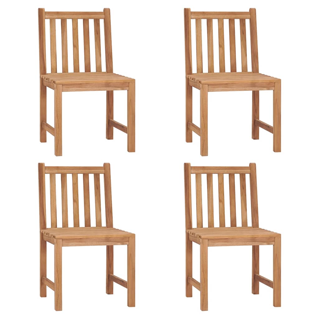Tuinstoelen 4 st massief teakhout – afbeelding 1