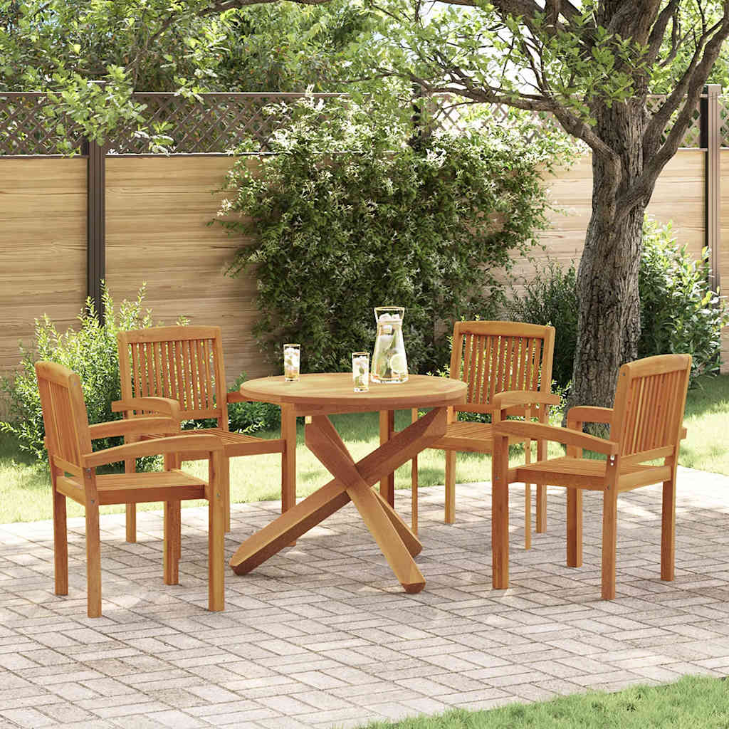5-delige Tuinset massief teakhout – afbeelding 1