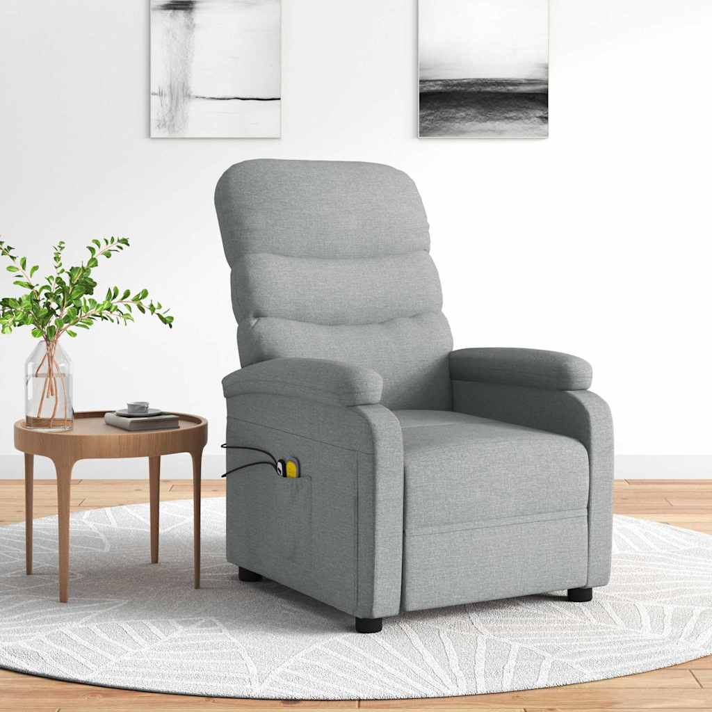 Massagestoel elektrisch stof lichtgrijs