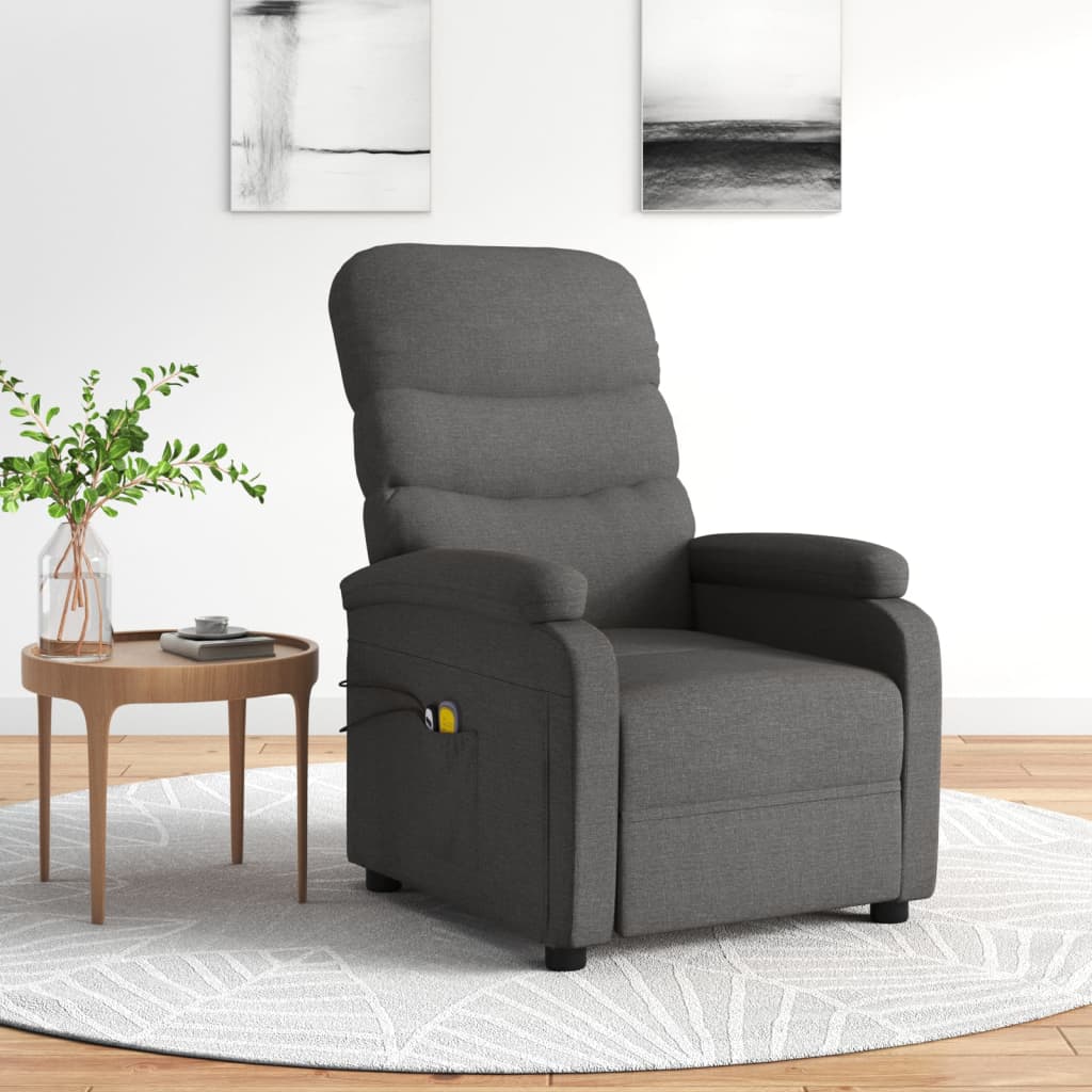 Massagestoel elektrisch stof donkergrijs