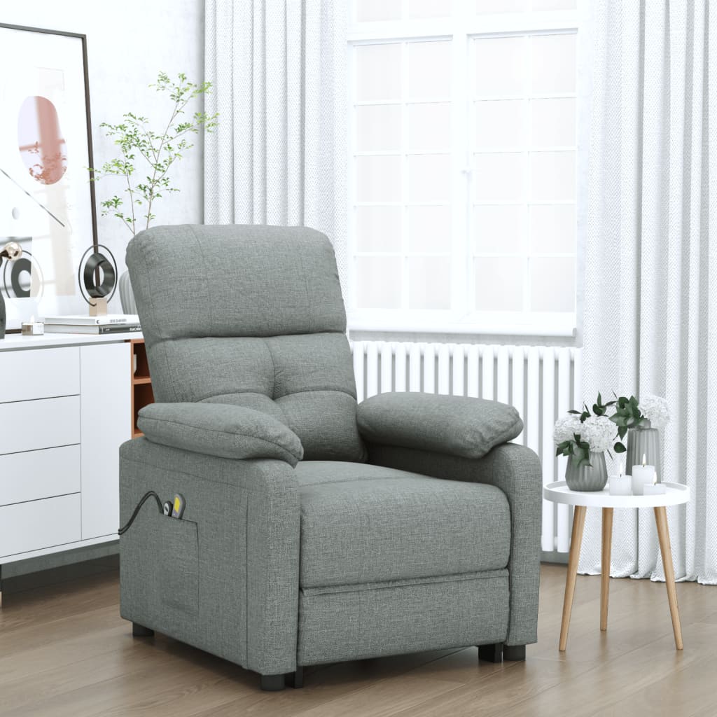 Massagestoel elektrisch stof donkergrijs