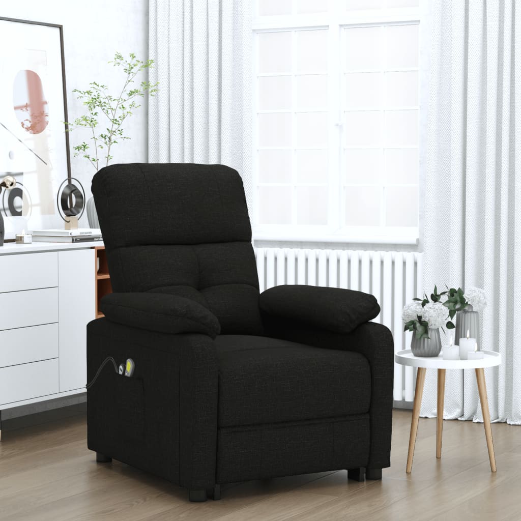 Massagestoel elektrisch stof zwart – afbeelding 1