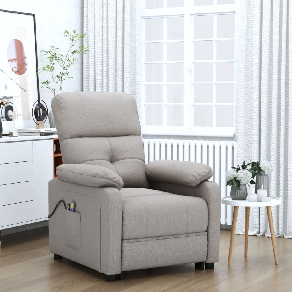 Massagestoel elektrisch stof taupe