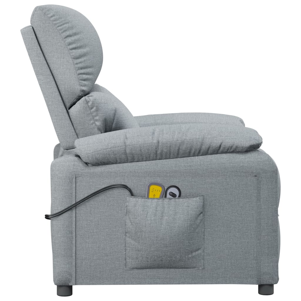 Massagestoel elektrisch stof lichtgrijs – afbeelding 5
