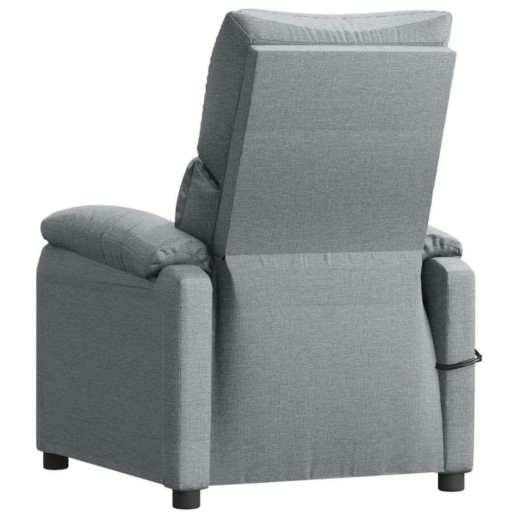 Massagestoel elektrisch stof lichtgrijs – afbeelding 6