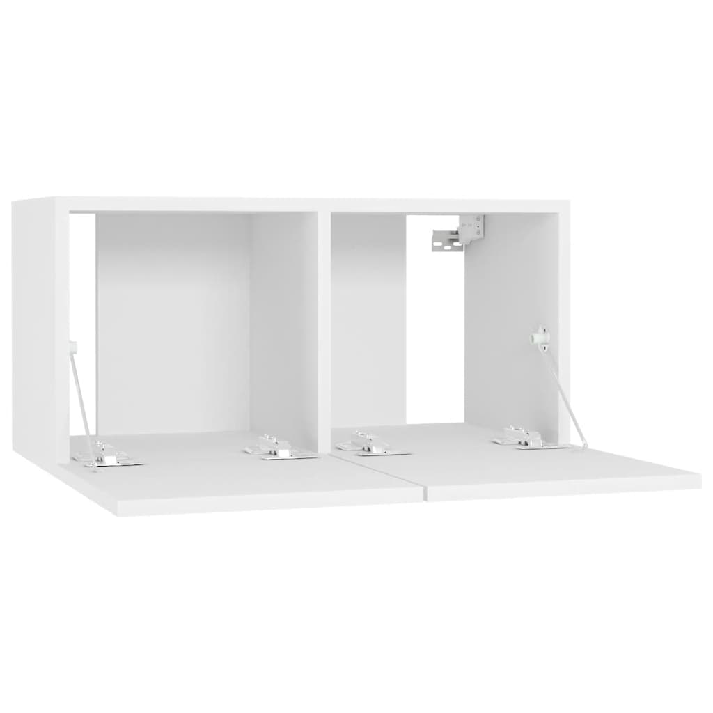 5-delige Tv-meubelset bewerkt hout wit – afbeelding 8