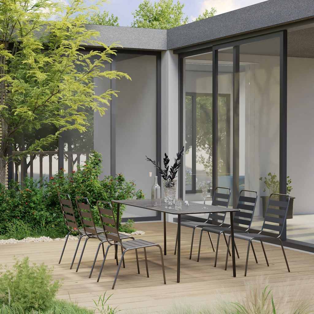 7-delige Tuinset staal donkergrijs – afbeelding 1