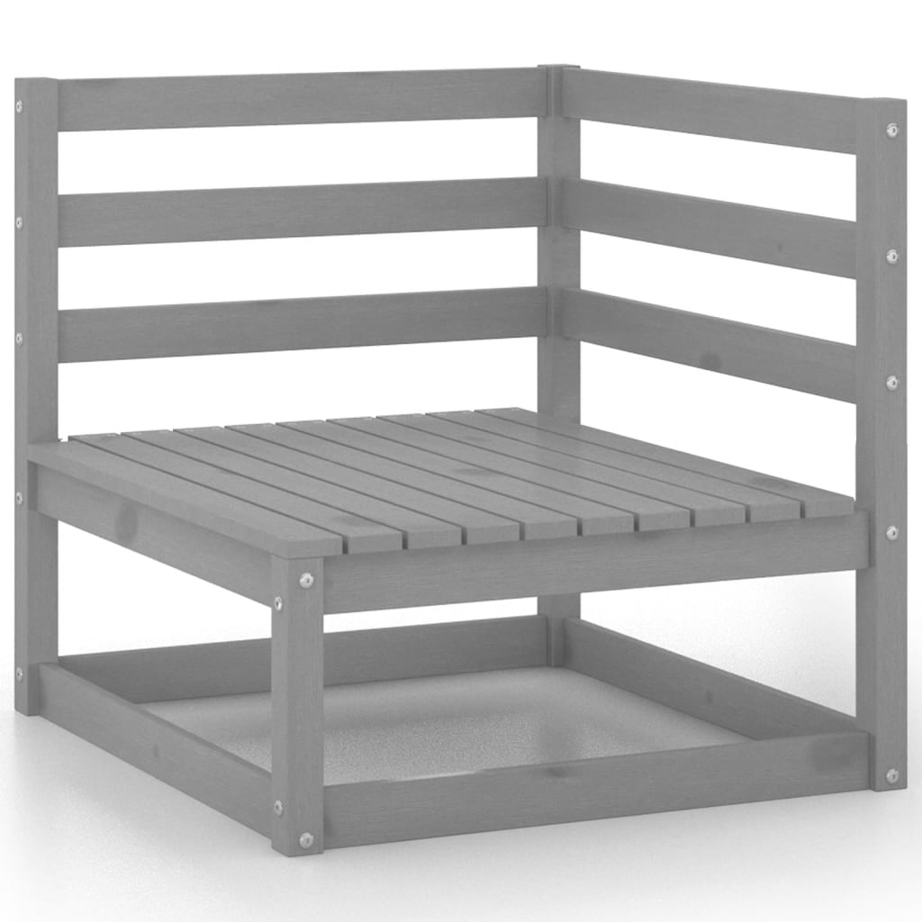 11-delige Loungeset massief grenenhout grijs – afbeelding 4