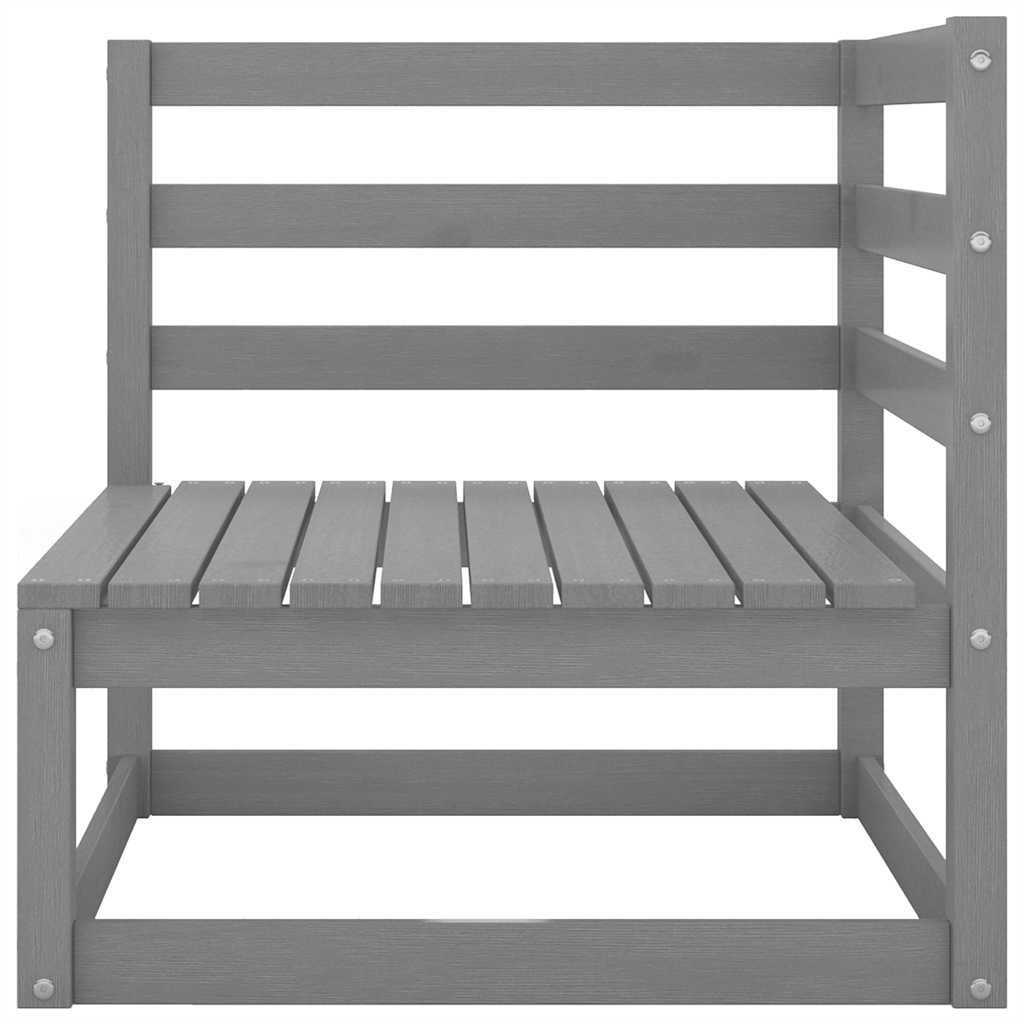 11-delige Loungeset massief grenenhout grijs – afbeelding 5