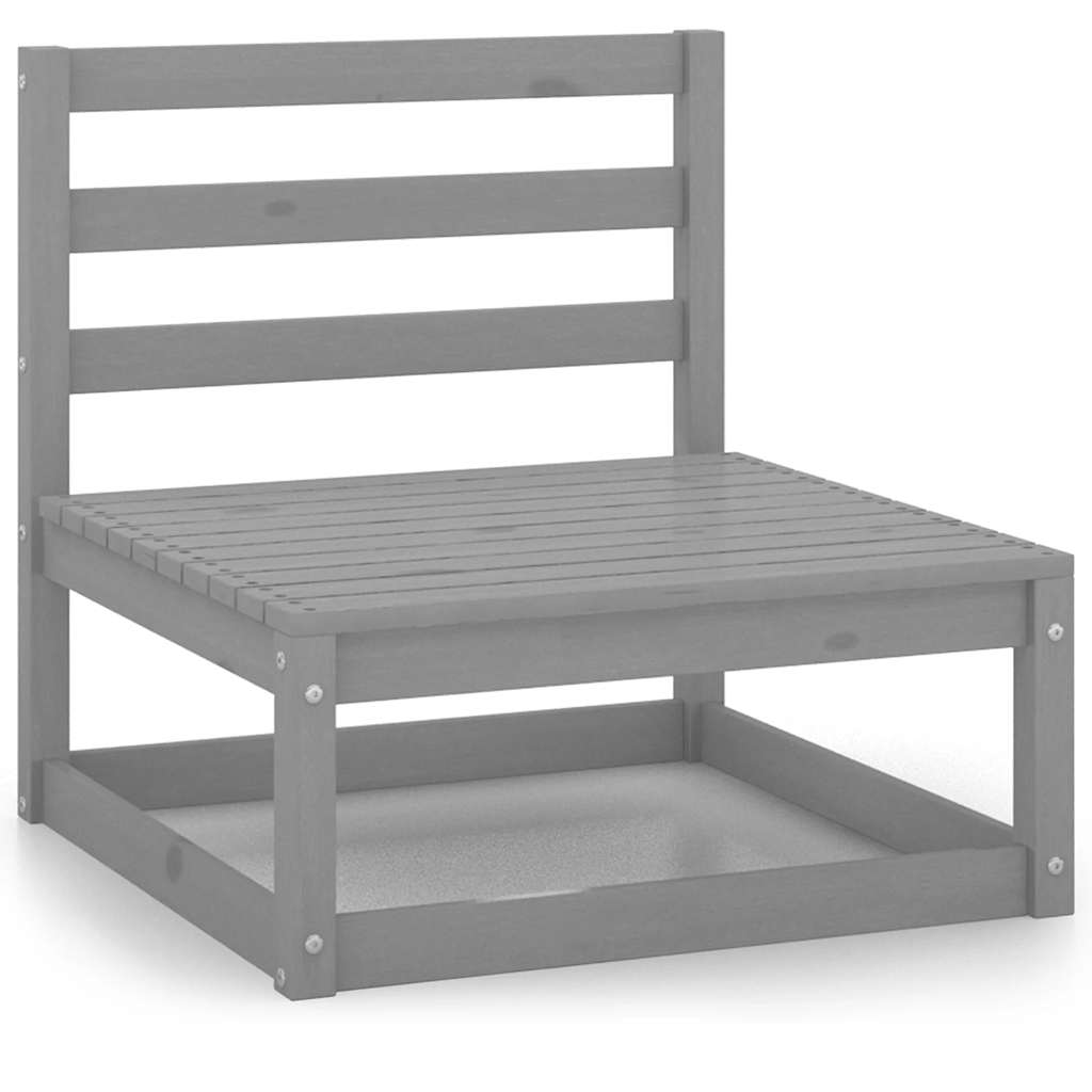 11-delige Loungeset massief grenenhout grijs – afbeelding 6