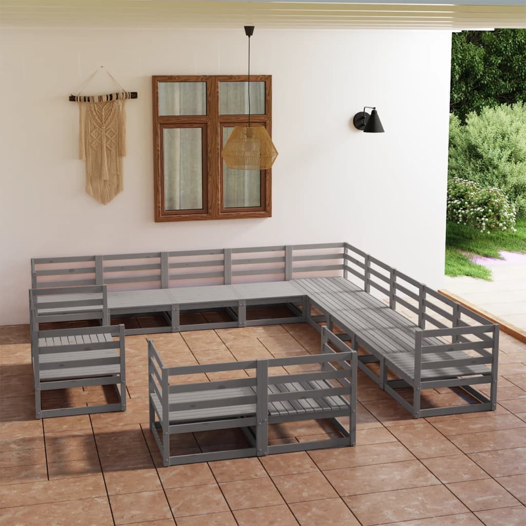 13-delige Loungeset massief grenenhout