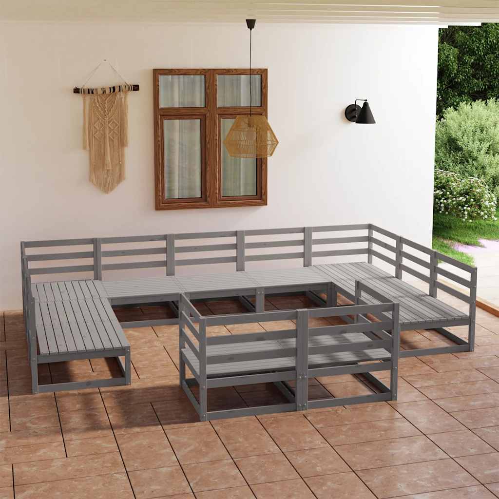 11-delige Loungeset massief grenenhout
