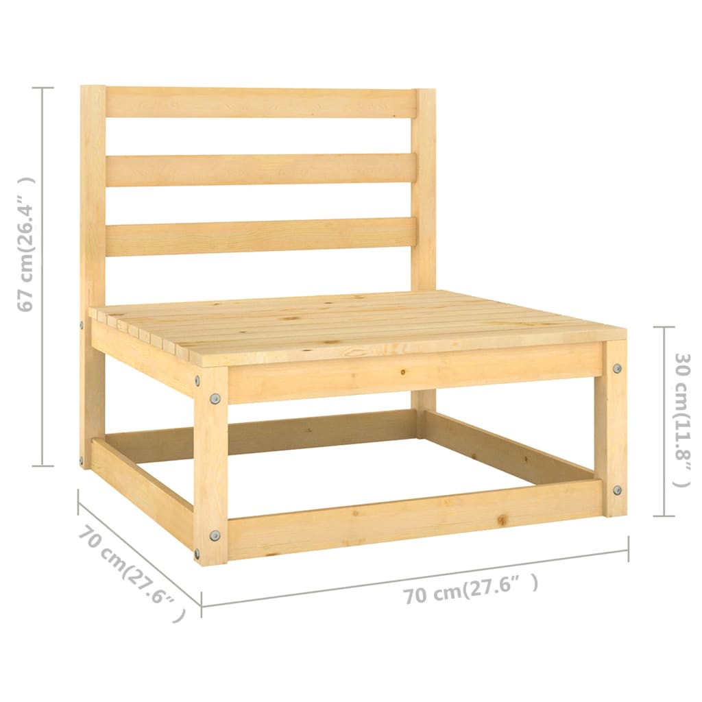 10-delige Loungeset met kussens massief grenenhout – afbeelding 12