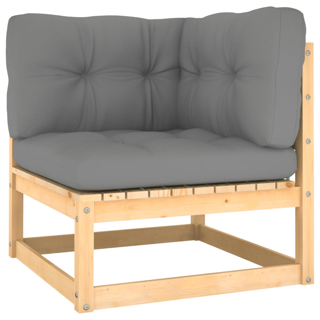 10-delige Loungeset met kussens massief grenenhout – afbeelding 3