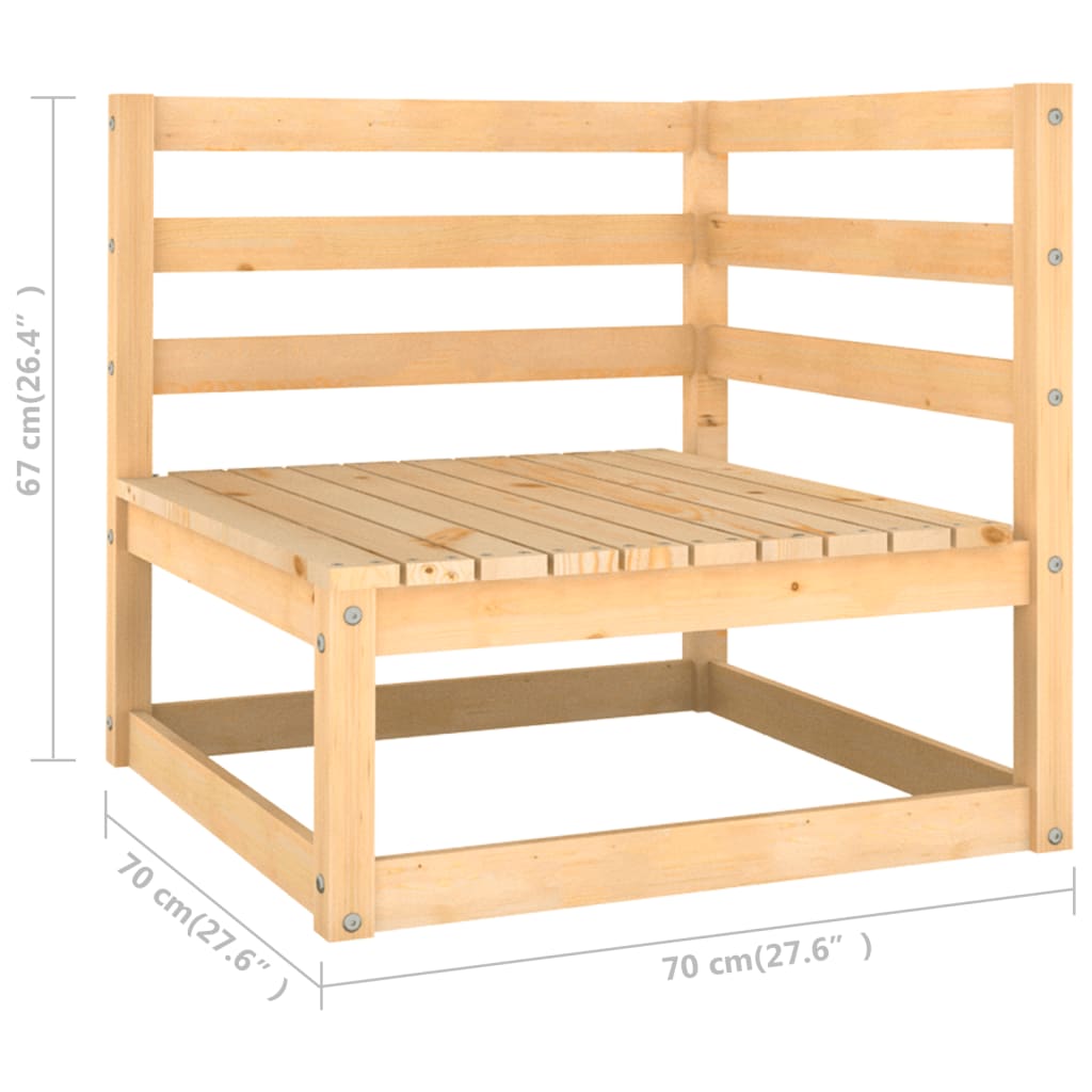 10-delige Loungeset met kussens massief grenenhout – afbeelding 8