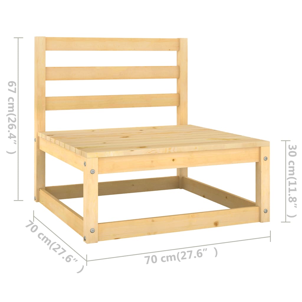 10-delige Loungeset met kussens massief grenenhout – afbeelding 8