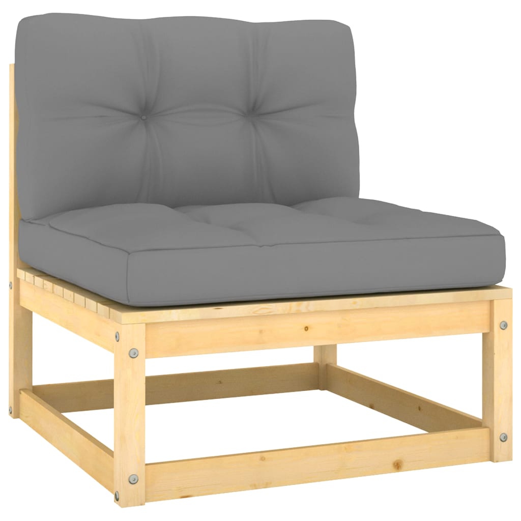 10-delige Loungeset met kussens massief grenenhout – afbeelding 4