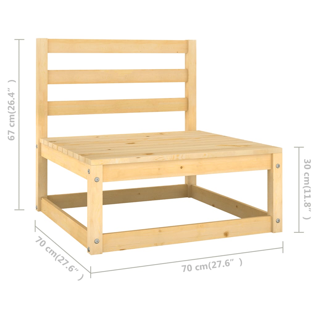 10-delige Loungeset met kussens massief grenenhout – afbeelding 9