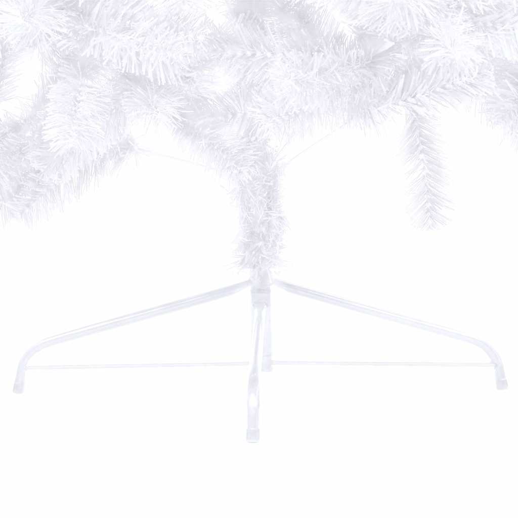 Kunstkerstboom met verlichting en kerstballen half 120 cm wit – afbeelding 5