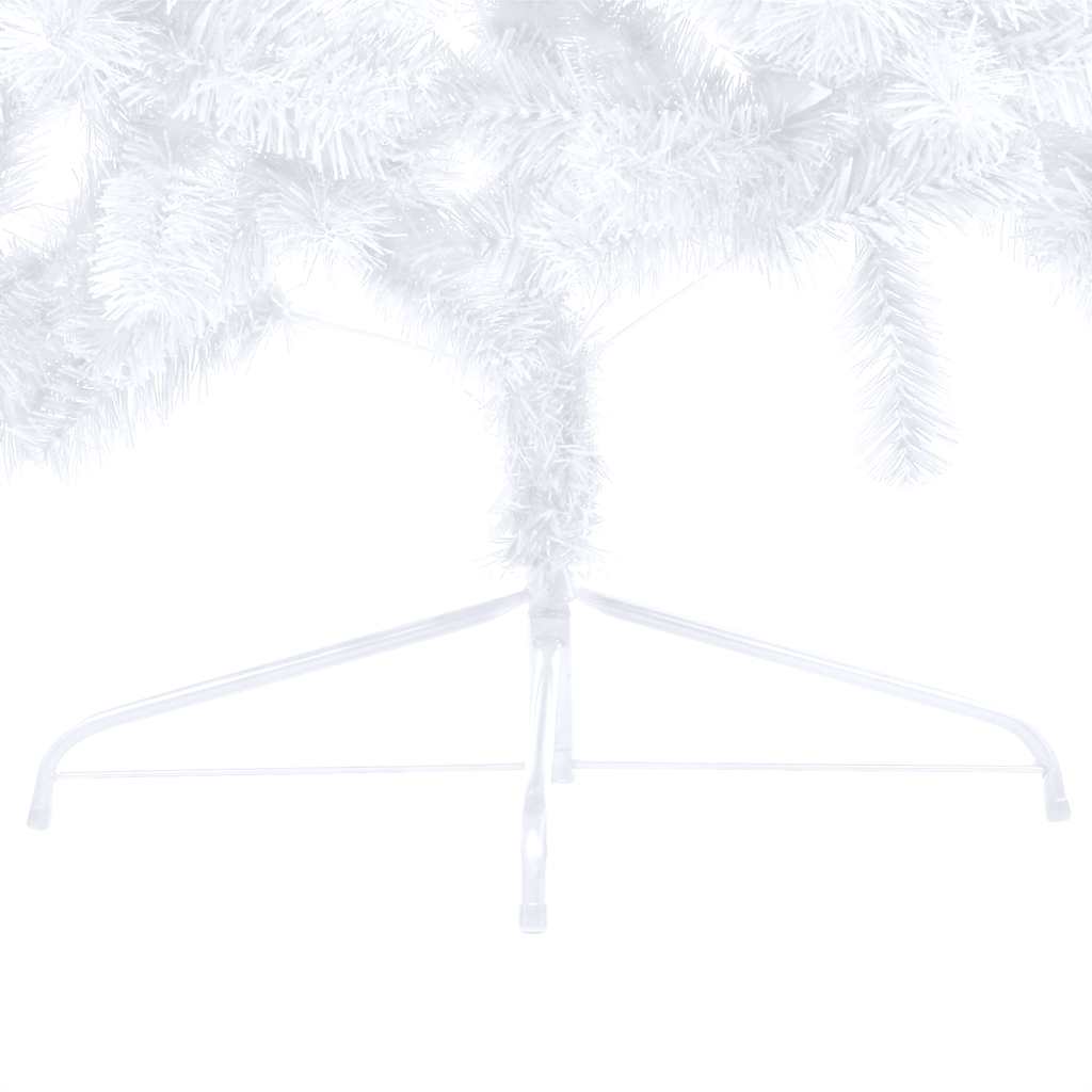 Kunstkerstboom met verlichting en kerstballen half 150 cm wit – afbeelding 6