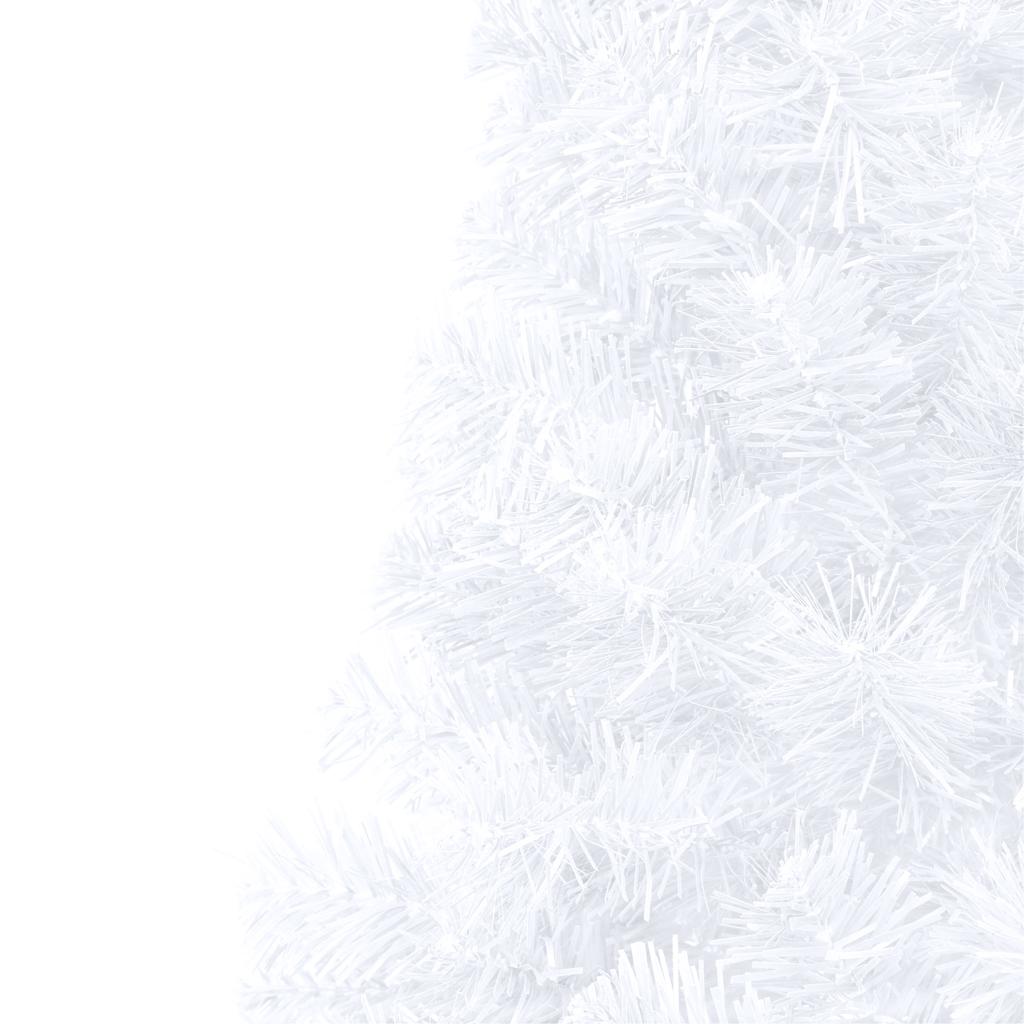 Kunstkerstboom met verlichting en kerstballen half 150 cm wit – afbeelding 7