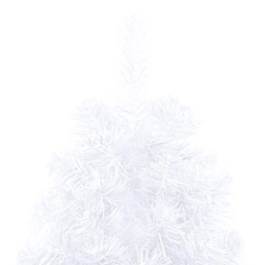 Kunstkerstboom met verlichting en kerstballen half 150 cm wit – afbeelding 8