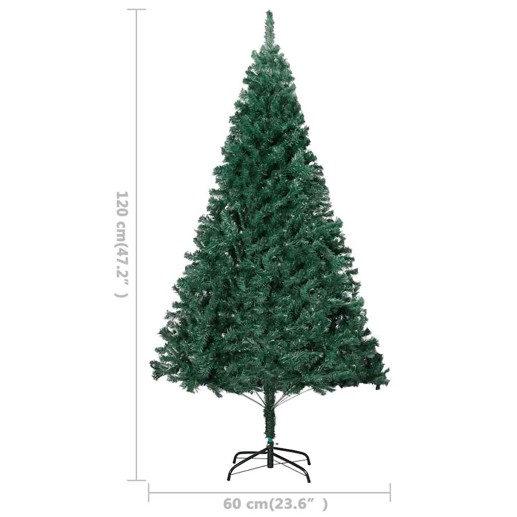 Kunstkerstboom met verlichting en kerstballen 120 cm PVC groen – afbeelding 12