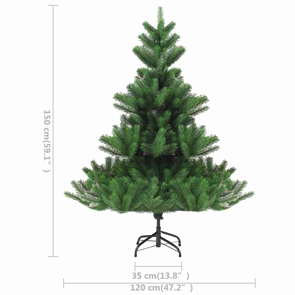Kunstkerstboom Nordmann met LED's en kerstballen 150 cm groen – afbeelding 12