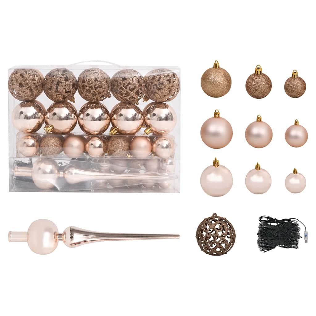 Kunstkerstboom Nordmann met LED's en kerstballen 150 cm groen – afbeelding 6