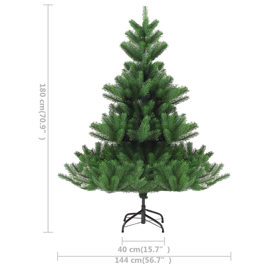 Kunstkerstboom Nordmann met LED's en kerstballen 180 cm groen – afbeelding 12