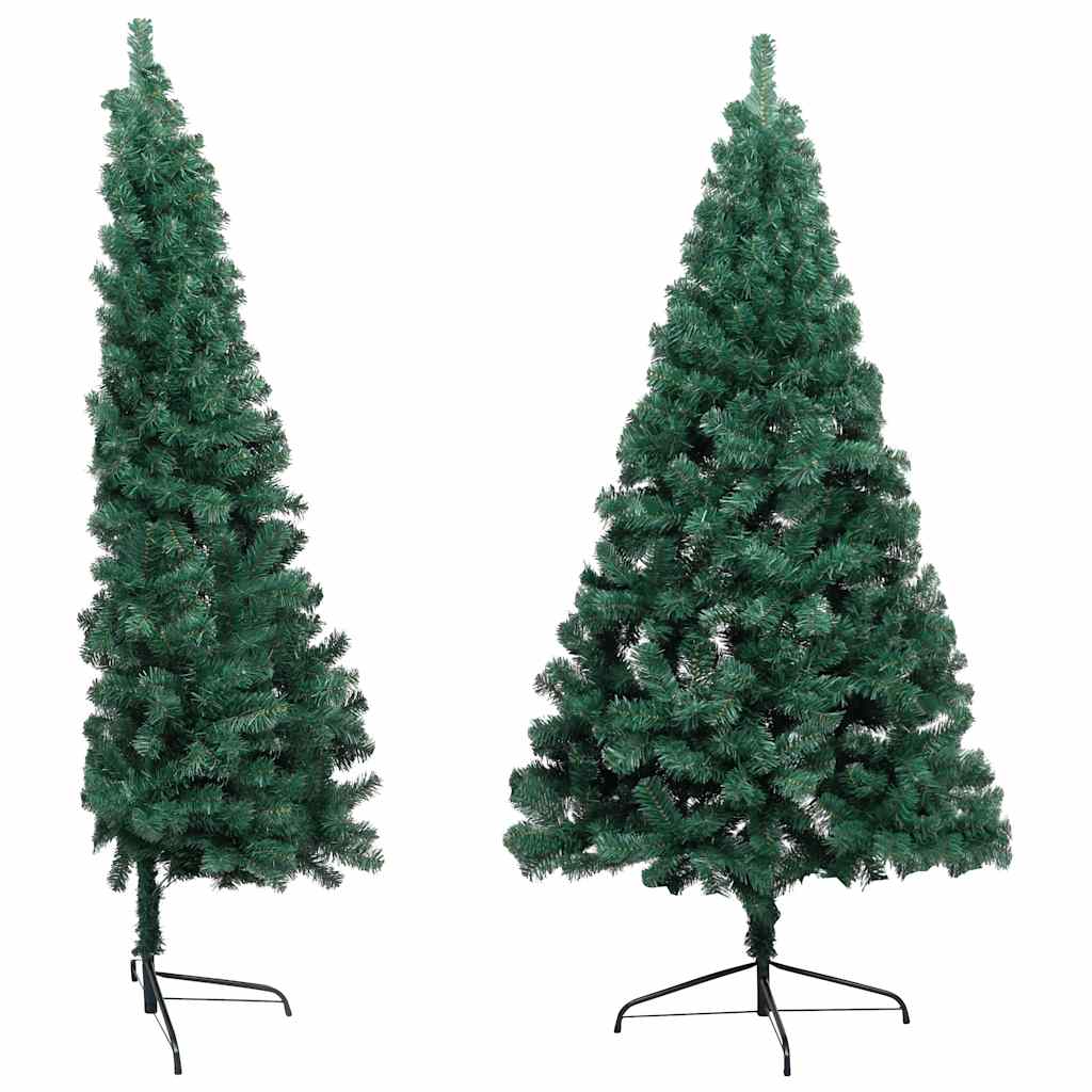 Kunstkerstboom met verlichting en kerstballen half 240 cm groen – afbeelding 3