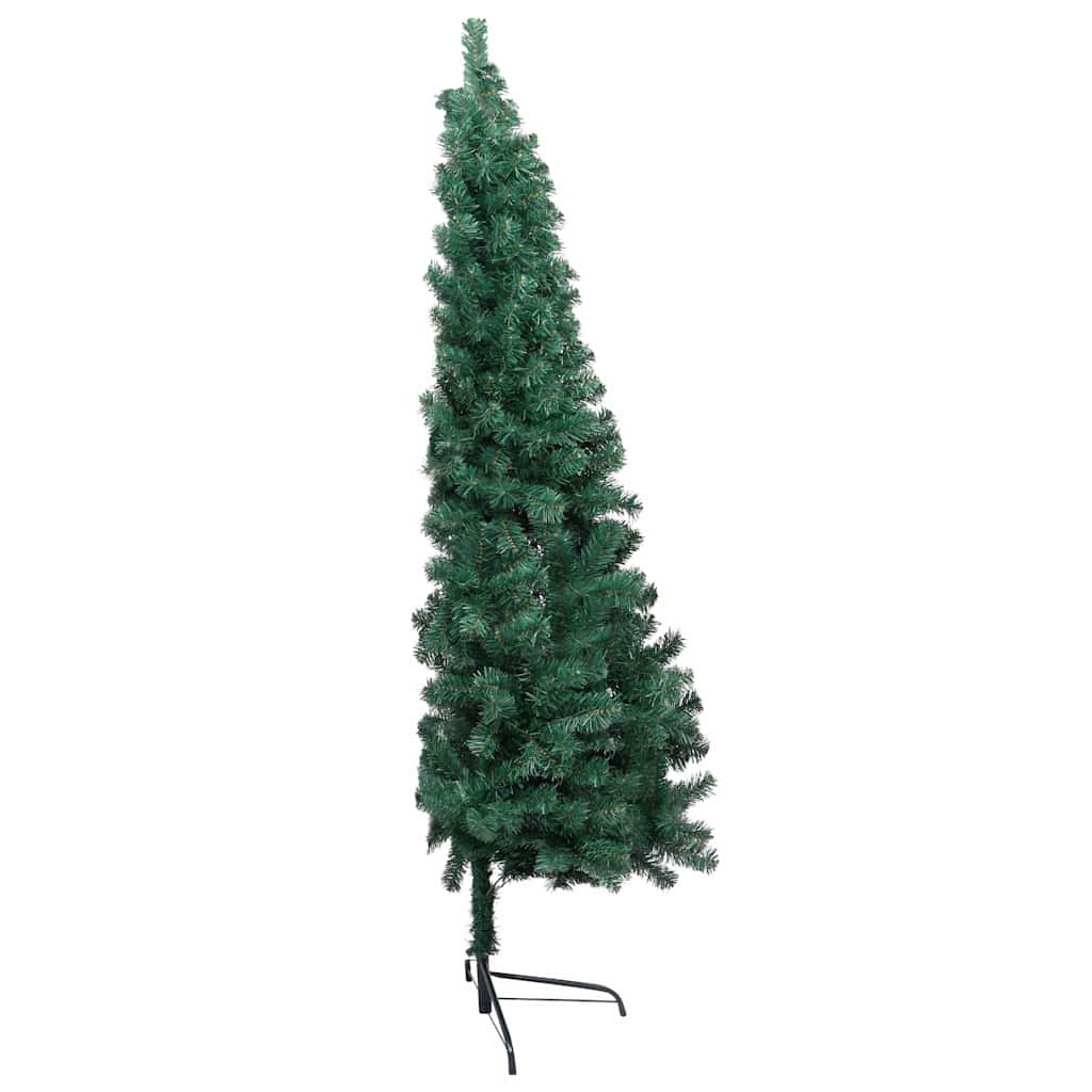 Kunstkerstboom met verlichting en kerstballen half 240 cm groen – afbeelding 4