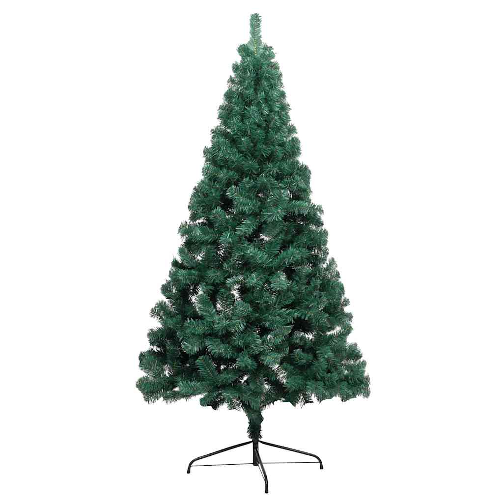 Kunstkerstboom met verlichting en kerstballen half 240 cm groen – afbeelding 5