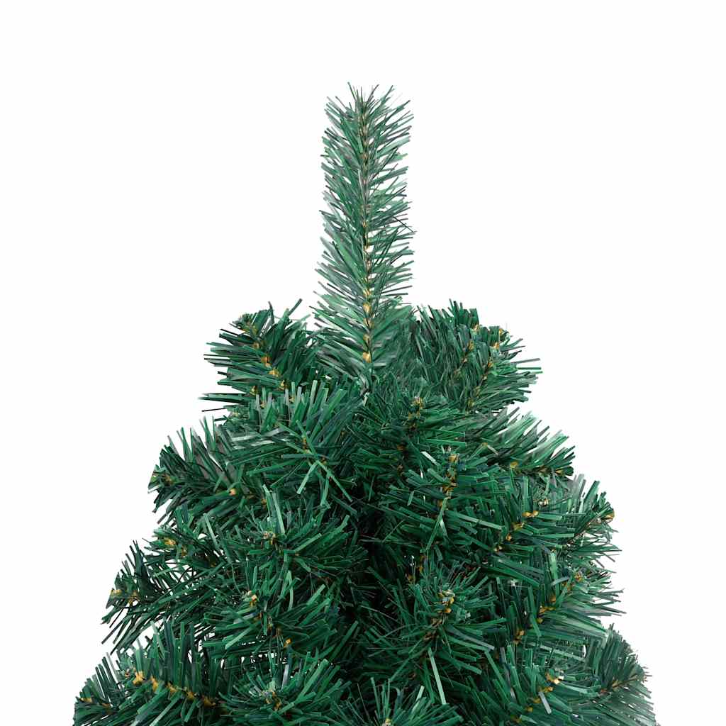 Kunstkerstboom met verlichting en kerstballen half 240 cm groen – afbeelding 6