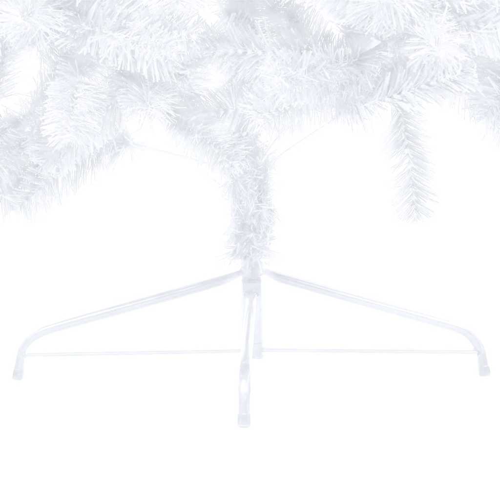 Kunstkerstboom met verlichting en kerstballen half 120 cm wit – afbeelding 4
