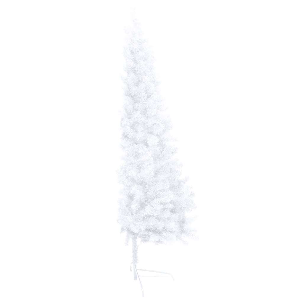 Kunstkerstboom met verlichting en kerstballen half 240 cm wit – afbeelding 4