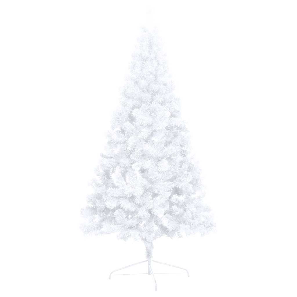 Kunstkerstboom met verlichting en kerstballen half 240 cm wit – afbeelding 5