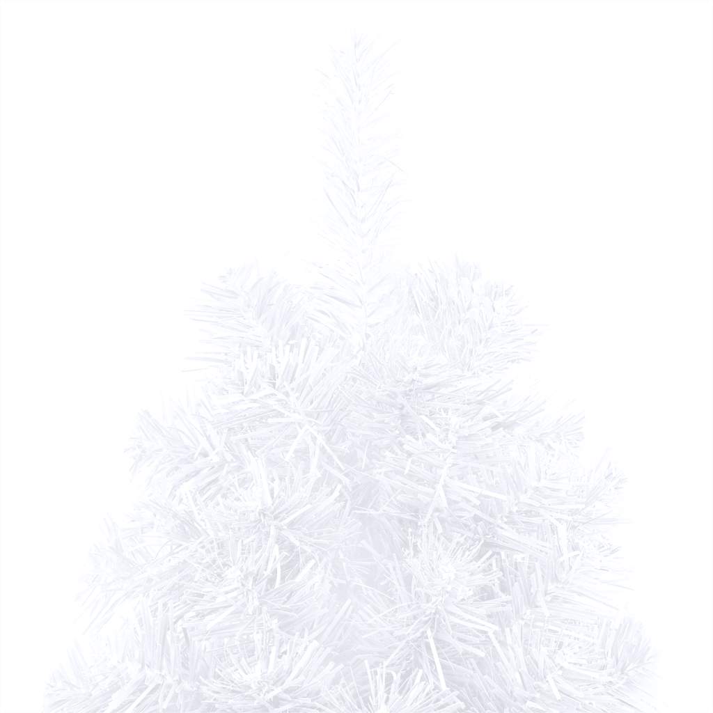 Kunstkerstboom met verlichting en kerstballen half 240 cm wit – afbeelding 8