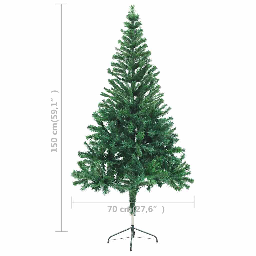 Kunstkerstboom met verlichting en kerstballen 380 takken 150 cm – afbeelding 12