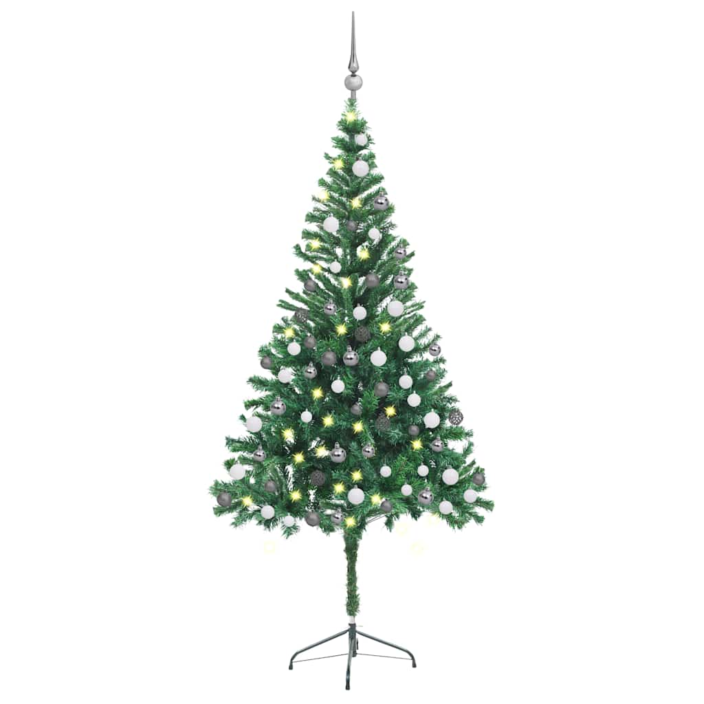 Kunstkerstboom met verlichting en kerstballen 546 takken 180 cm – afbeelding 1