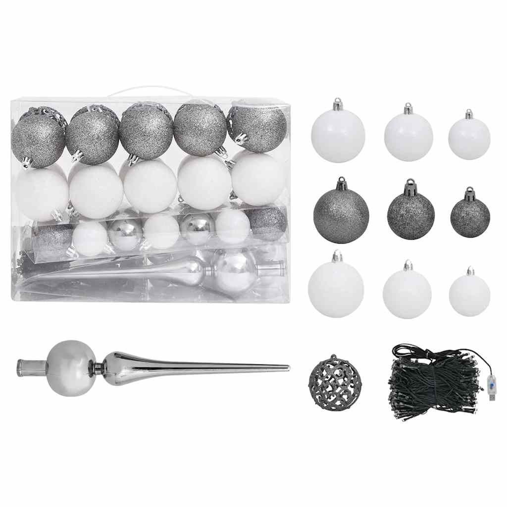 Kunstkerstboom met verlichting en kerstballen 380 takken 150 cm – afbeelding 7