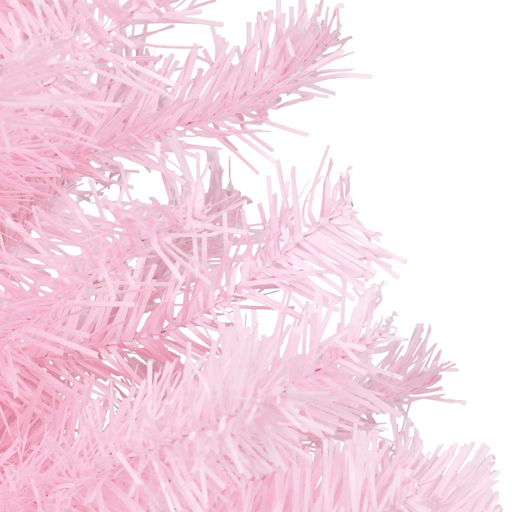 Kunstkerstboom met verlichting en kerstballen 120 cm PVC roze – afbeelding 4
