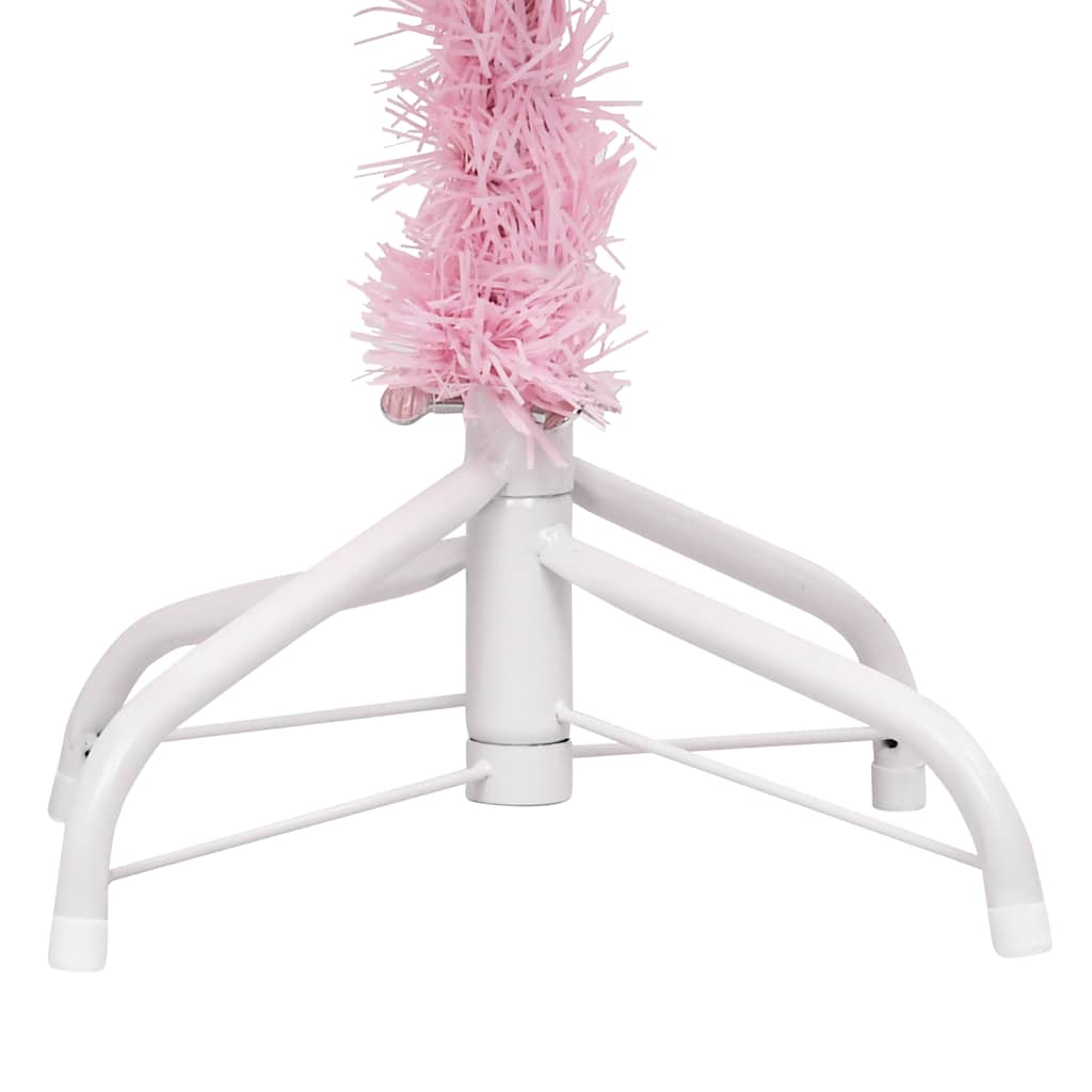 Kunstkerstboom met verlichting en kerstballen 180 cm PVC roze – afbeelding 3